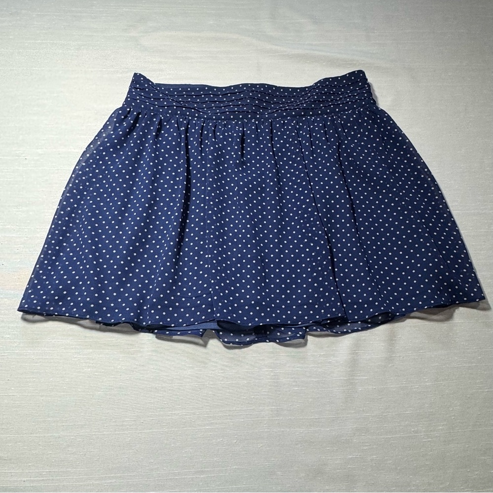 Olsenboye Navy‎ Blue Polka Dot Skater Skirt